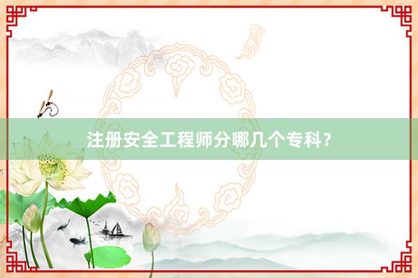 注册安全工程师分哪几个专科？